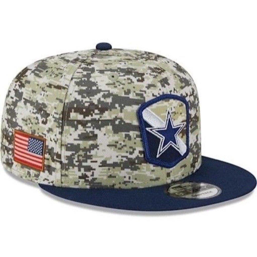 Dallas Cowboys Hat SnapBack Cap New Era 9Fifty Salute To Service Camo OSFM New